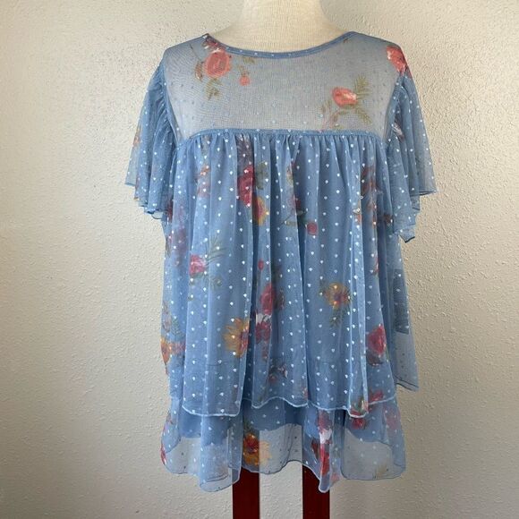 NWT Willow Floral Blouse Top Size 2X - Picture 1 of 8
